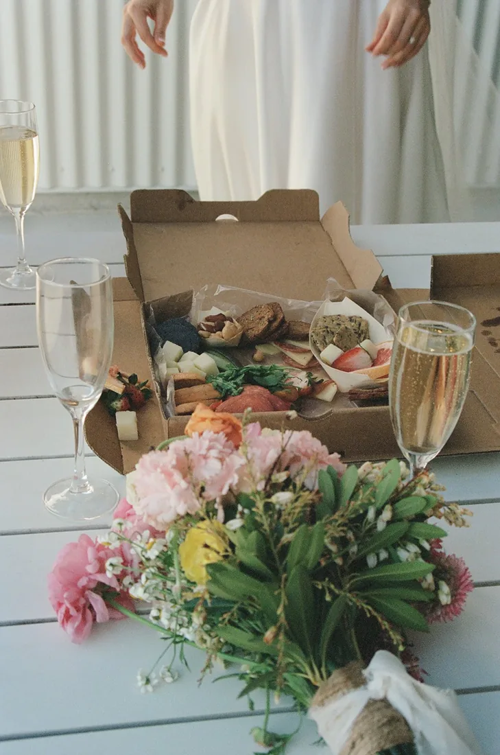 Wedding catering spread at Megan and Lyall's reception at Maroon Hill Estate